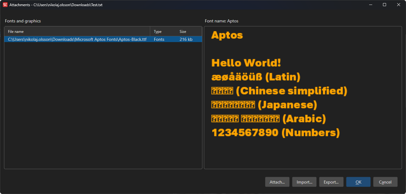 ASSA Attachments Screenshot