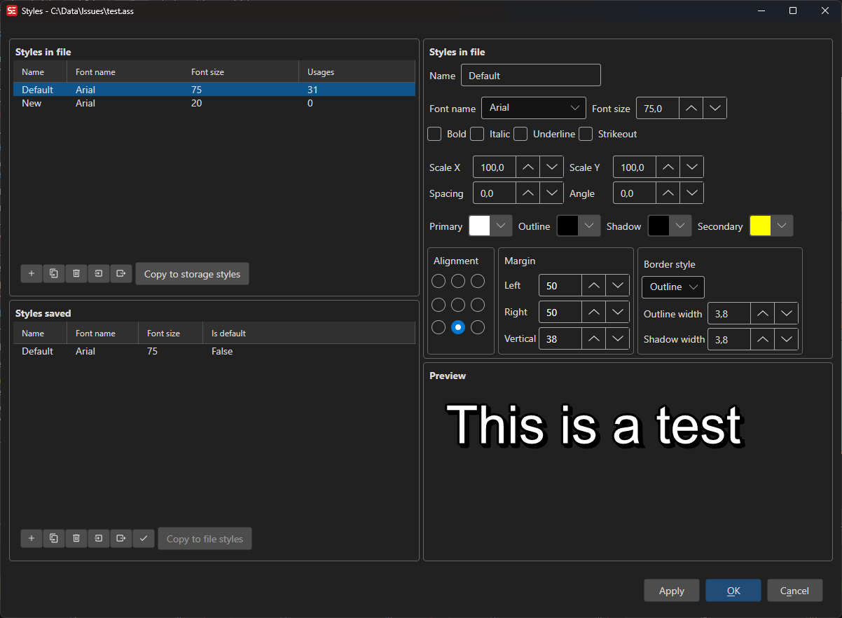 ASSA Styles Screenshot