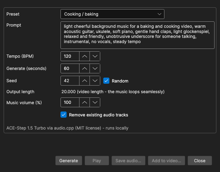 Generate Background Music