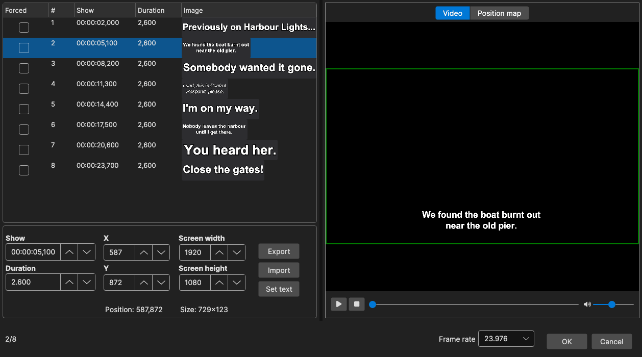 Edit Image-Based Subtitle